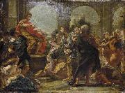 Giovanni Battista Gaulli Called Baccicio Painting depicting historical episode between Scipio Africanus and Allucius Sweden oil painting artist